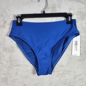 DKNY Bikini Bottom Womens XXL Blue High Waist Swimsuit Swimwear Resort Beach New